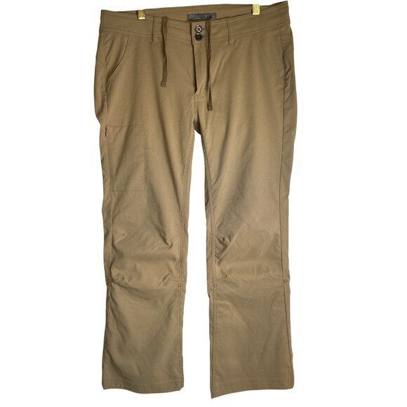 prAna Pants Size 12 Tan Hiking Halle‎ Outdoor NWOT Straight Low Rise Stretch - Picture 1 of 9
